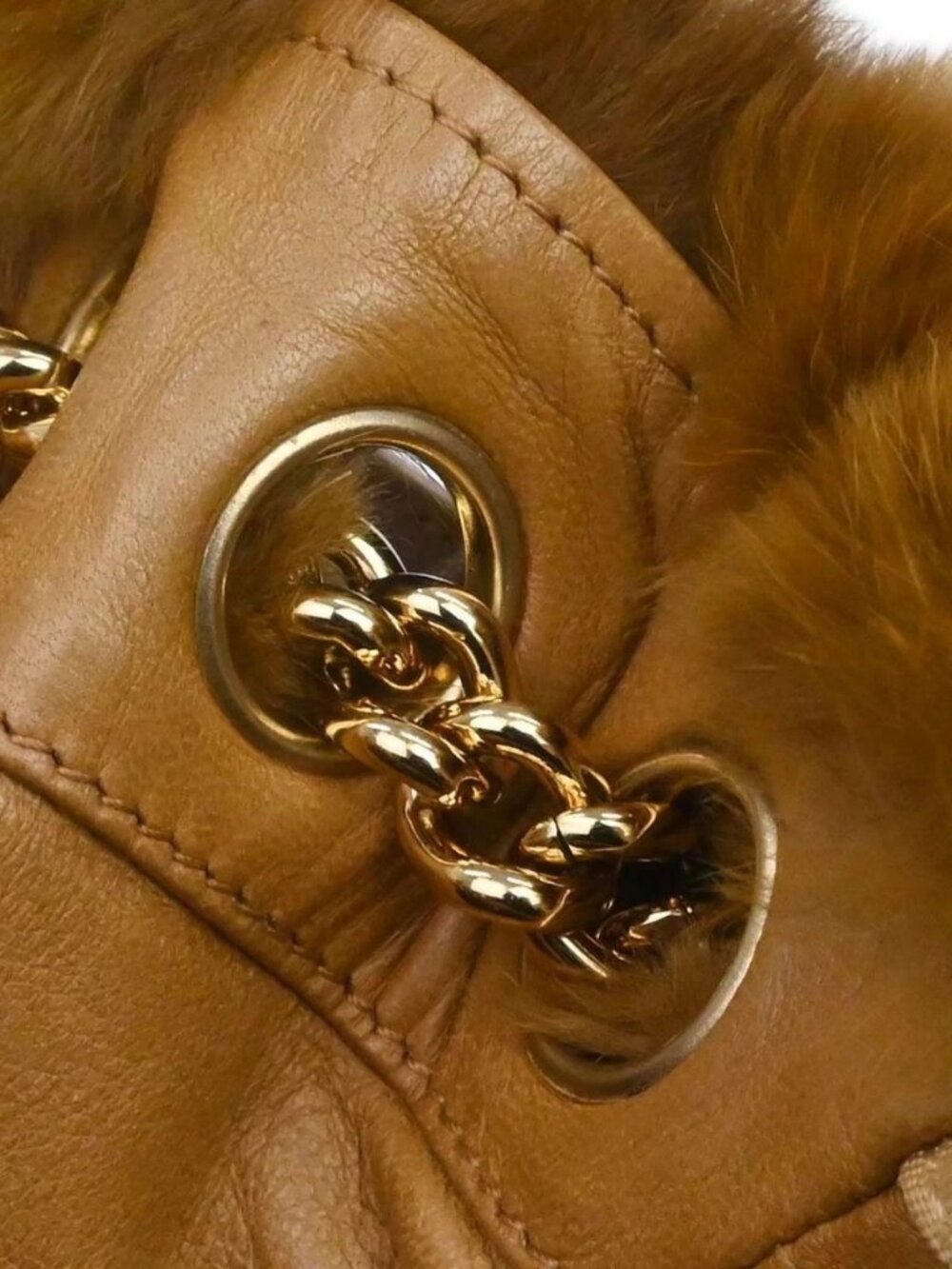 Chanel Brown Lapin Fur Drawstring Shoulder Bag 187287 - Picture 12 of 16